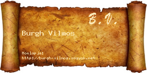 Burgh Vilmos névjegykártya