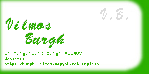 vilmos burgh business card